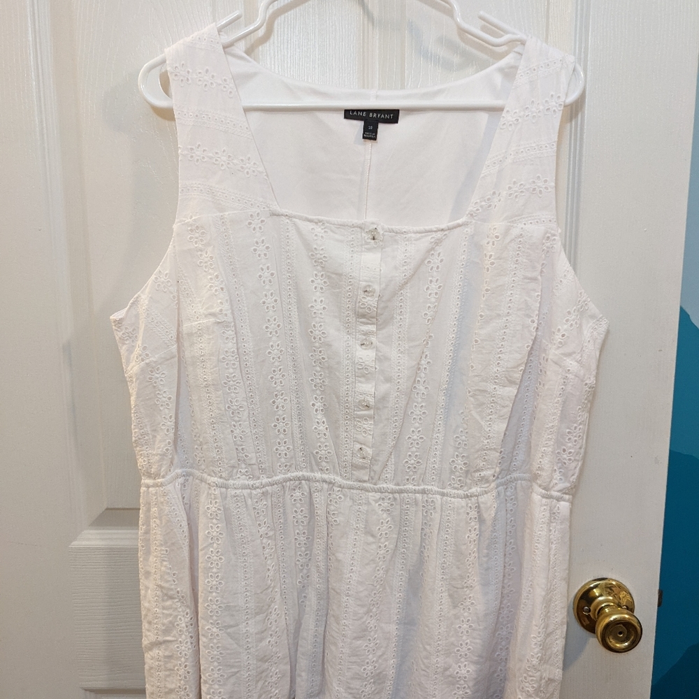 Lane Bryant White Sleeveless Top